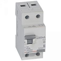 Выключатель дифференциальный (УЗО) RX3 2п 63А 300мА тип AC | код. 402034 |  Legrand